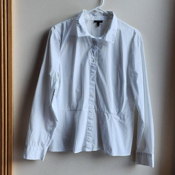 Talbots Crisp White Cotton Blend Button Down Shirt Size 16 - Picture 1 of 15